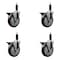 Service Caster 5'' Maroon Poly Swivel 1'' Expanding Stem Caster Set with Brake, 4PK SCC-EX20S514-PPUB-MRN-PLB-1-4 - alternate 1